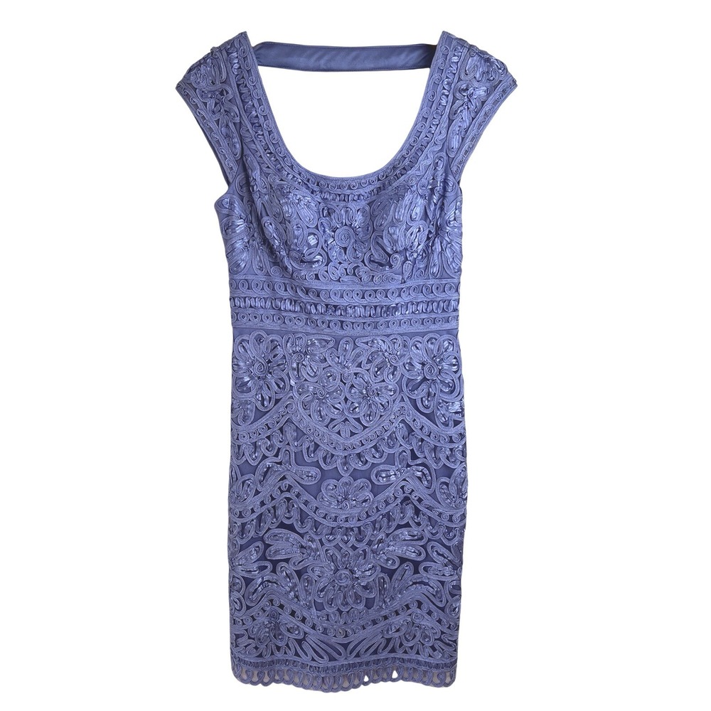 Sue Wong Dress Size 6 Embroidered Cocktail Party Sheath Knee-Length